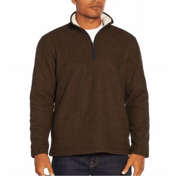 Orvis Fleece Lined 1/4 Zip Pullover Sweater Mens Size L